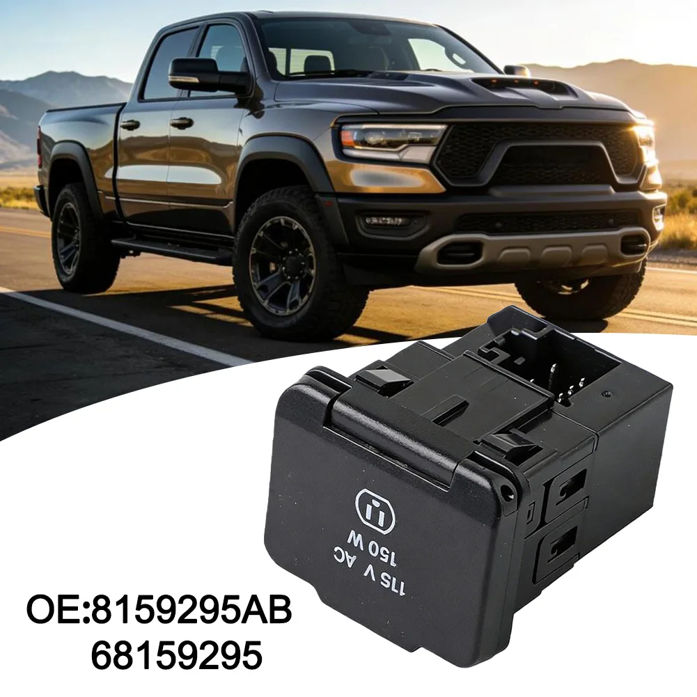 

Car Power Outlet Inverter Socket Car Audio Interface Power Socket OEM 68159295AB Provides Power For Devices Black For Work