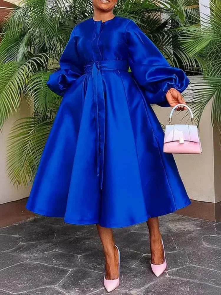 helaina midi dress - strapless a-line satin dress in navy Elain Satin Off Shoulder Midi Dress main image 1