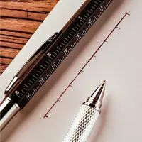 7 in 1 Multifunctional Pen Touch Screen Stylus Capacitive Pen with Screwdriver Ruler Levelgauge Refillable Ballpoint Pencil Tool 6