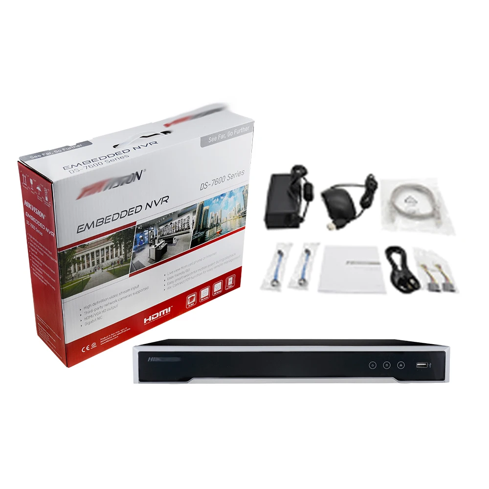 Hikvision POE NVR 8CH DS-7608NI-K2/8P 16CH DS-7616NI-K2/16P H.265 12MP Support Two way Audio Hik-CONNECT Security Surveillance