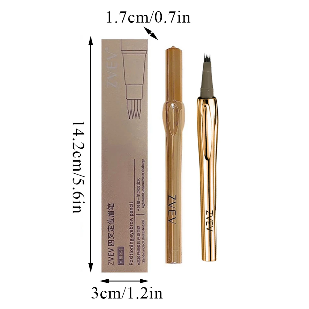 4 Forks 3D Wild Eyebrow Pencil Lasting Waterproof Eyebrow Pen Liquid Brown Gray Eyebrow Tattoo Pen Brow Styling Cosmetics