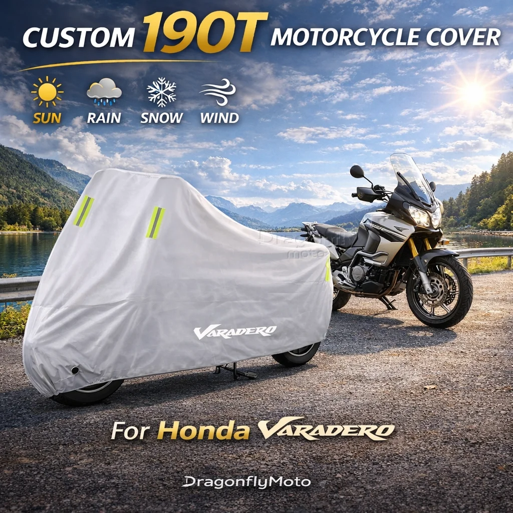 

Чехол для мотоцикла Honda Varadero XL1000 XL 125 V XL1000V XL125V, серебристый, водонепроницаемый, защита от УФ-излучения, дождя, пыли, солнца, для улицы и дома