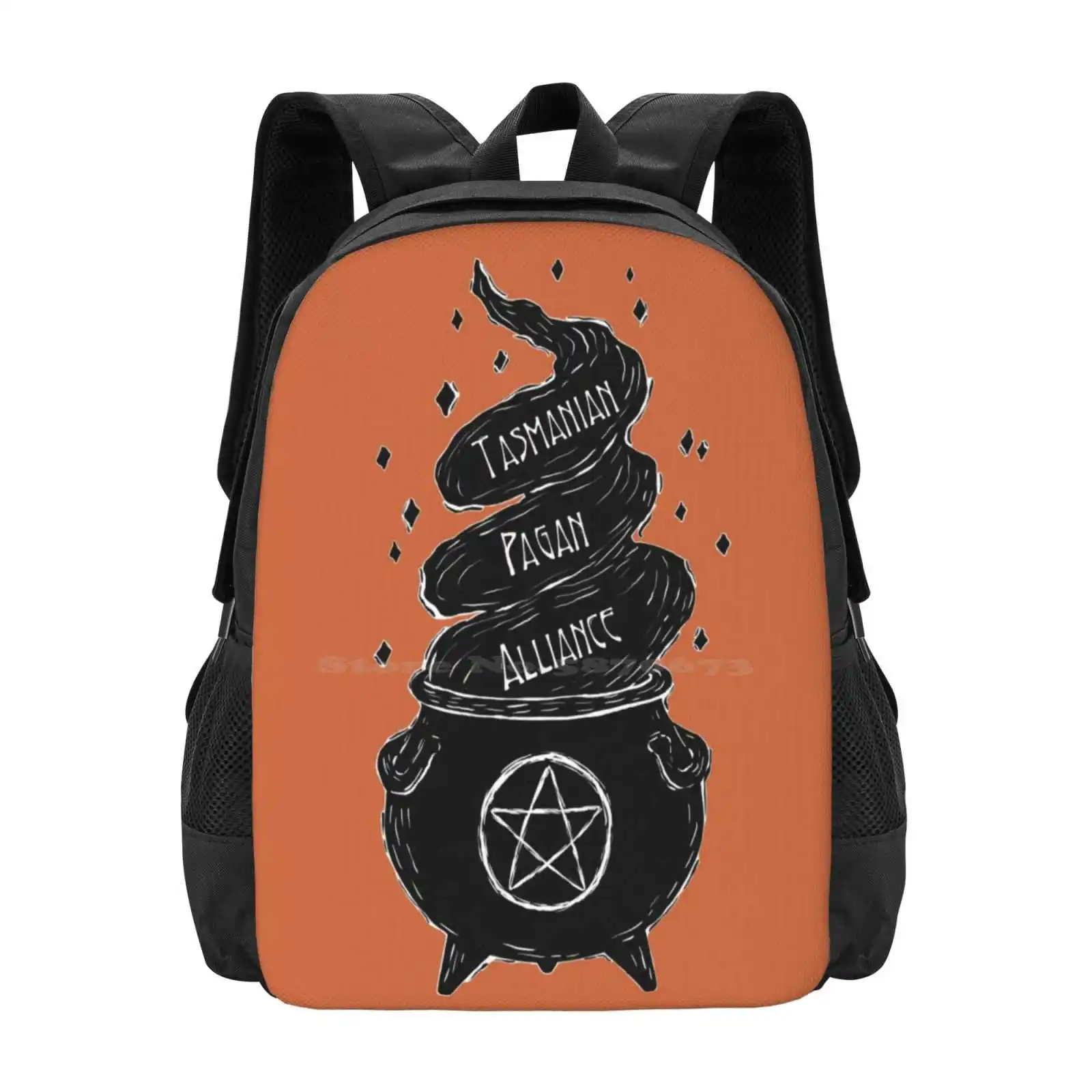 Cauldron Black Backpacks For School Teenagers Girls Travel Bags Tasmania Australia Pagan Witch Wicca Spirituality Druid Magic