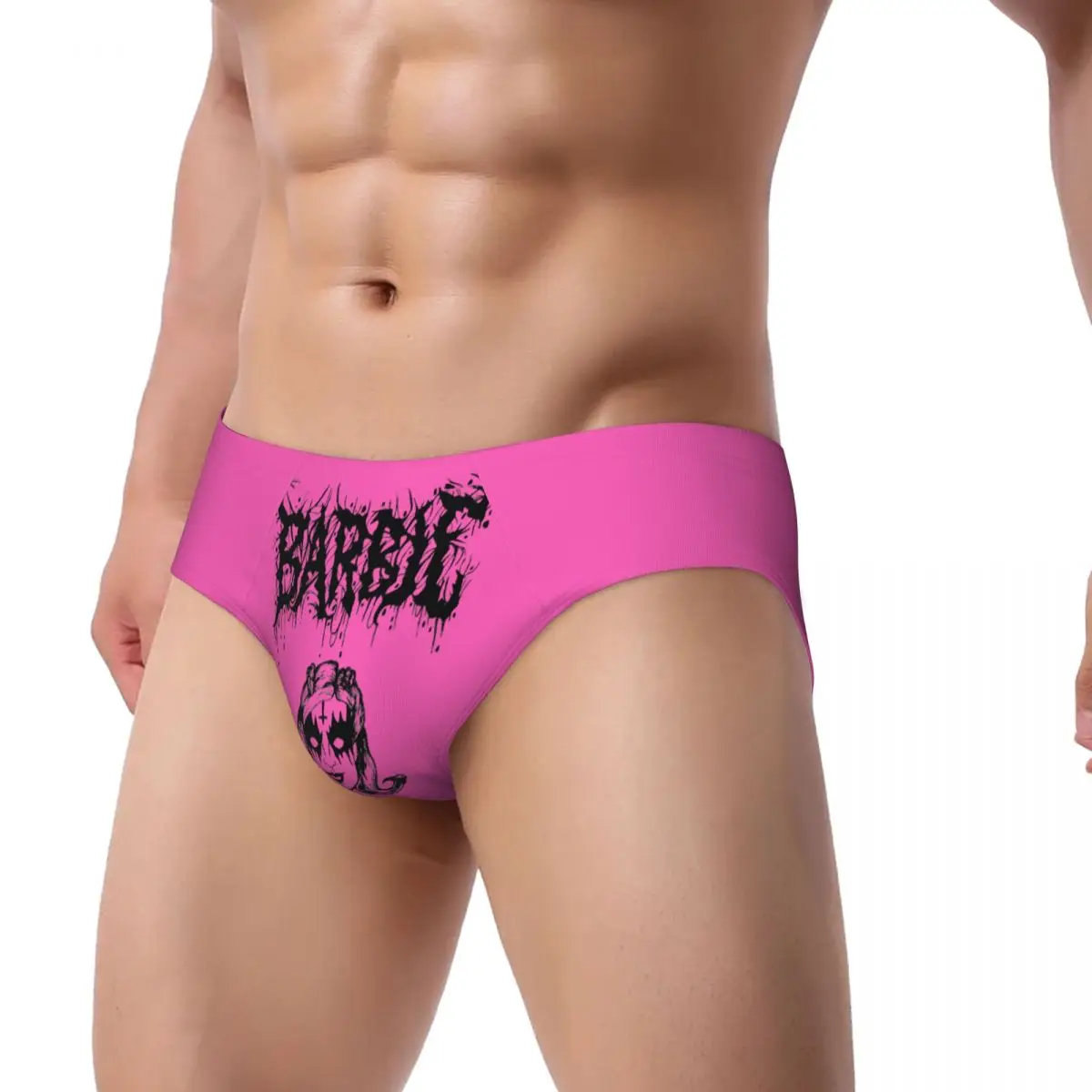 Custom Men Halloween Spooky Barbie Deathcore Doll Men Panties Stretch Briefs Underwear