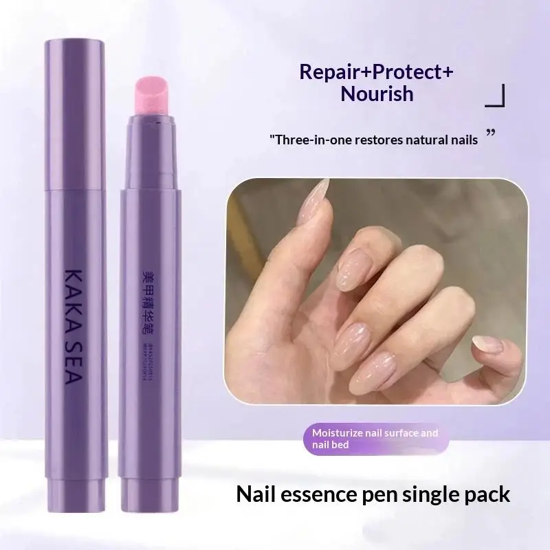 1Pcs 3-in-1 Nail Art Pen Hand Armor Serum Brush Cuticle Pusher Manicure Tools