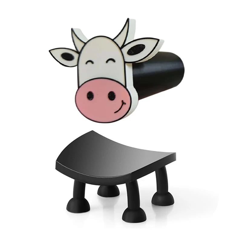 ABBN-Dairy Cow Toiletroll Holder 3D Printed Dairy Cow Tissue Paper Storage Shelf Stackable Funny Toilet Paper Holder House