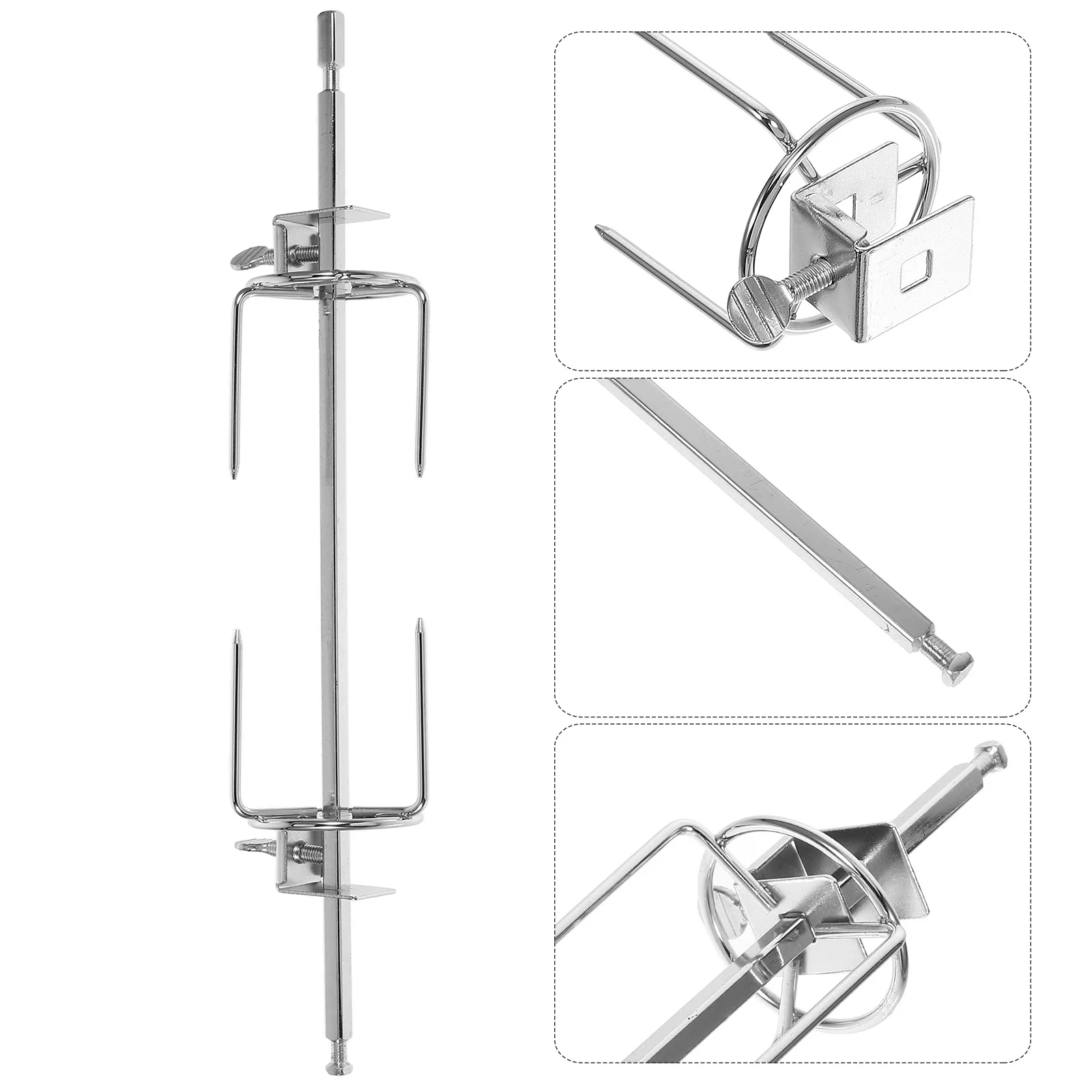 

1Set Stainless Steel Rotating Turkey Roast Chicken Fork Oven Accessory Bbq Grill Tool Meat Roasting Rack Kitchen Gadget