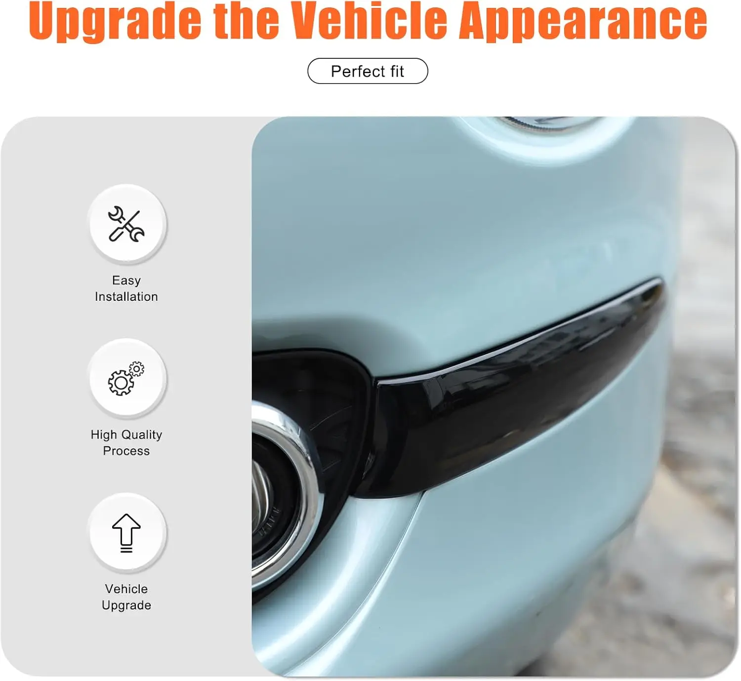 Tira de cubierta lateral de parachoques delantero de coche ABS, 2 uds., para Fiat 500 2016-2025, cubiertas de parrilla delantera, insertos de rejilla central, embellecedor de cubierta