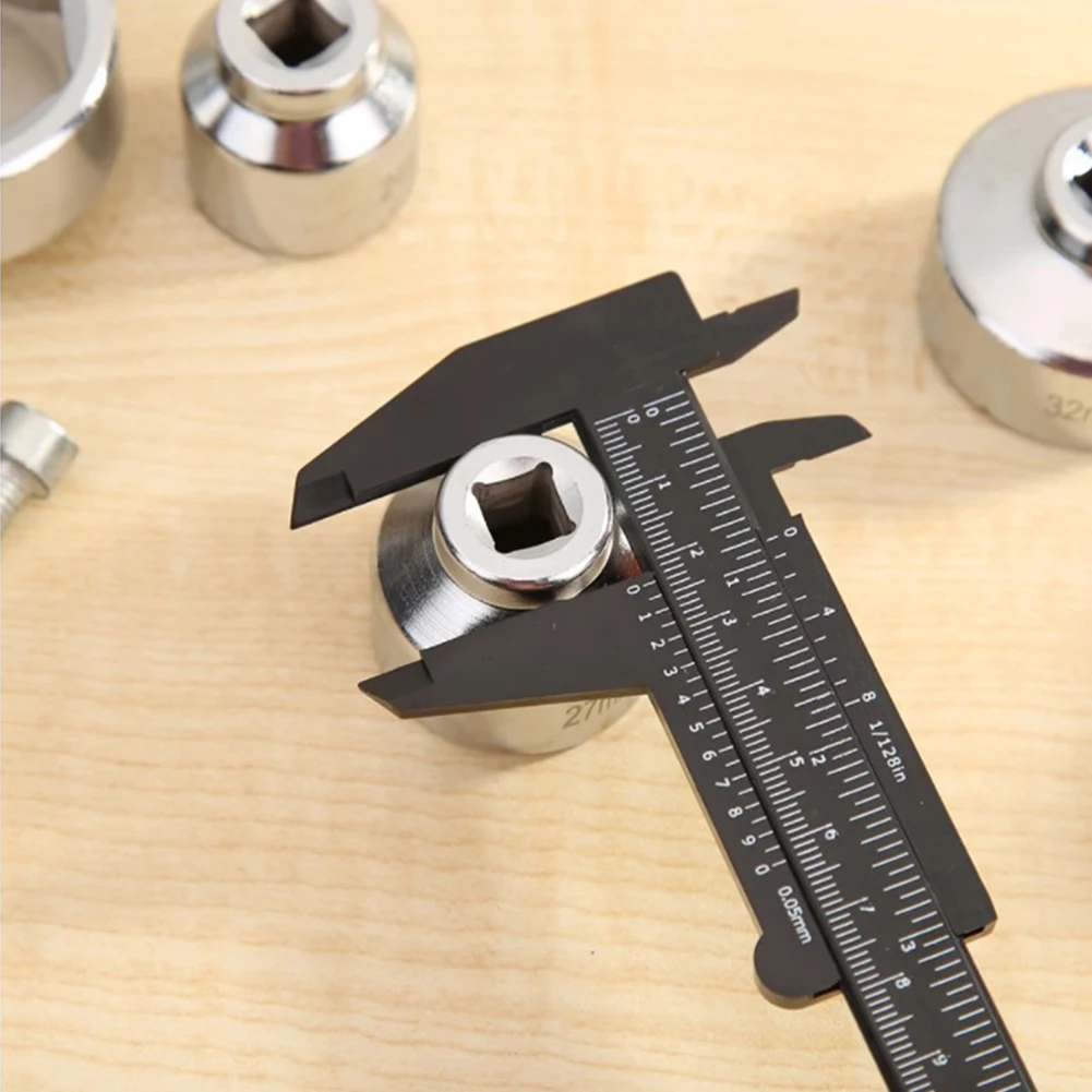 Measuring Ruler Vernier Caliper Scale DIY Double Rule Mini Plastic School Store Sliding Gauge Jewelry Measurement