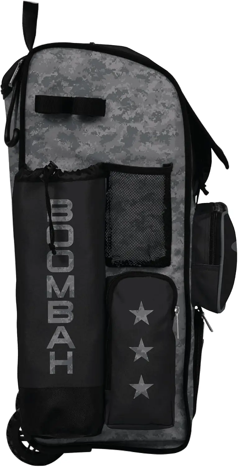 Wheeled Baseball Bat Bag Telescopic Handle Softball Gear Holds Four Bats USA Tribute