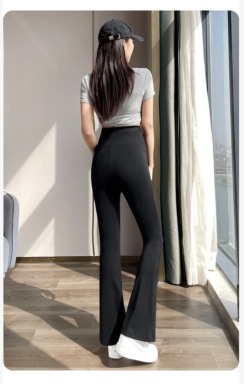 Primavera autunno maternità Flare pantaloni sottili estate pancia pantaloni a vita alta donne incinte pelle di squalo Leggings gravidanza Boot Cut