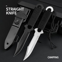 Camp tactical knife, camping knife, outdoor survival knife, suitable for barbecue, mountaineering and other outdoor activities