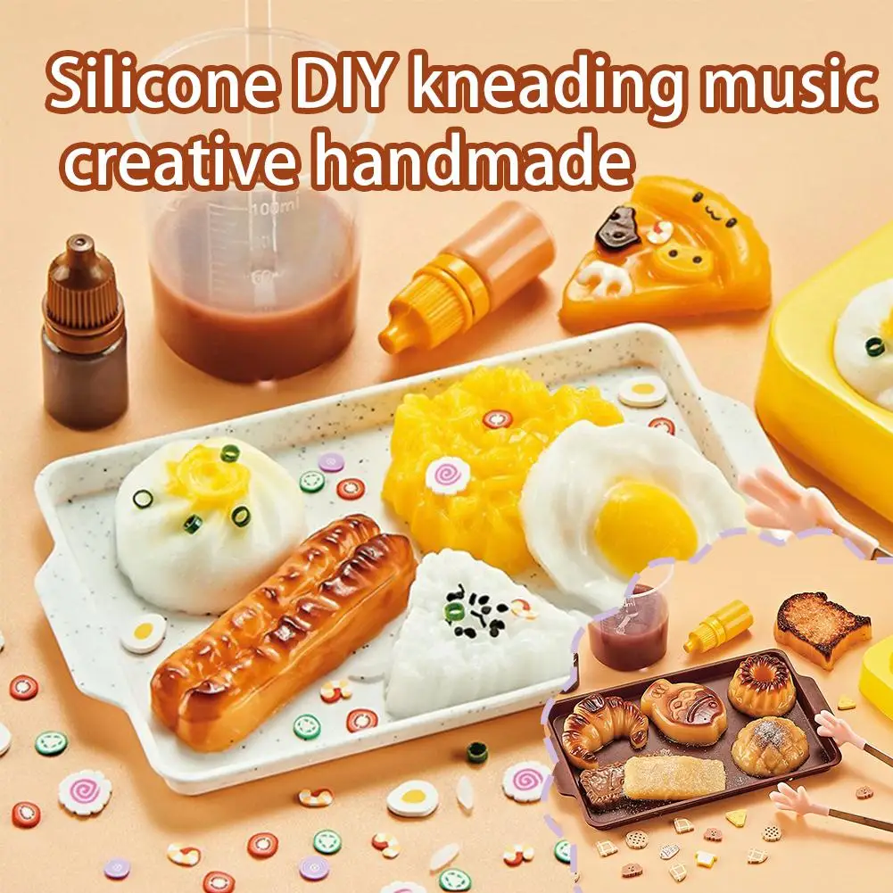 Upgraded DIY Pinching Fun Soft Silicone Rebound Toys Simulated Food Making Fun Children's Handmade Material Package Decompressio