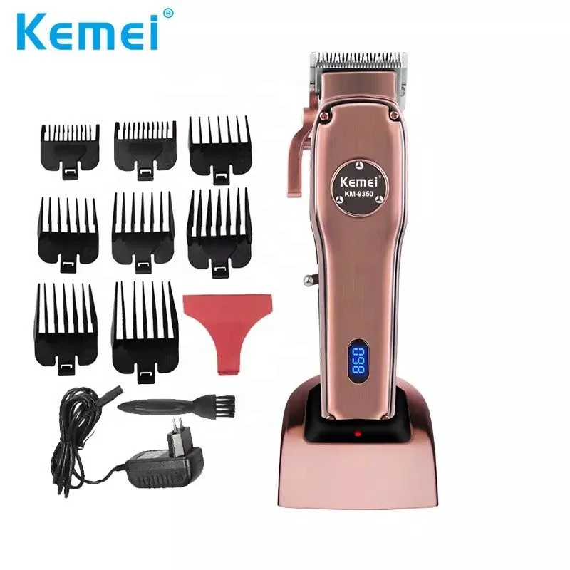 Kemei Wiederaufladbare Elektrische Haar Clipper KM-9350 Schnelle Lade Lange Zeit Metall Gehäuse Salon Professional Trimmer