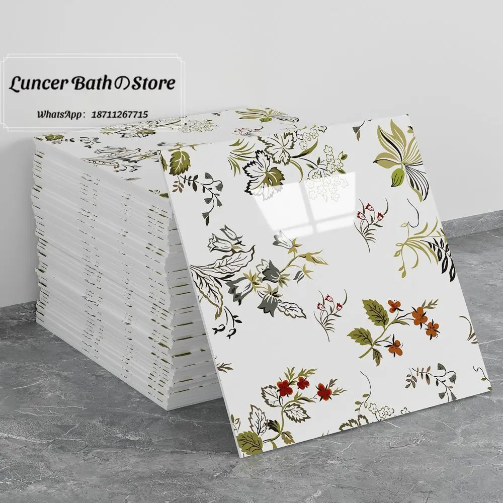 20-piece pack Faux Marble Gold Foil 3D Tile Sticker, Waterproof Oil Proof Self Adhesive Wallpaper for Wall Renovation Decor