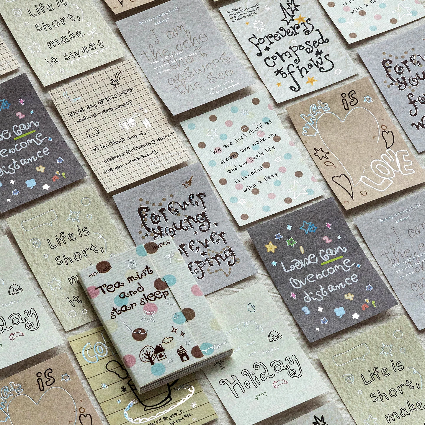 Salt-Themed English Short Phrase Journal Stickers, High Aesthetic Value, Instagram-Style Text, Blessing Gift Packaging Sealing Stickers