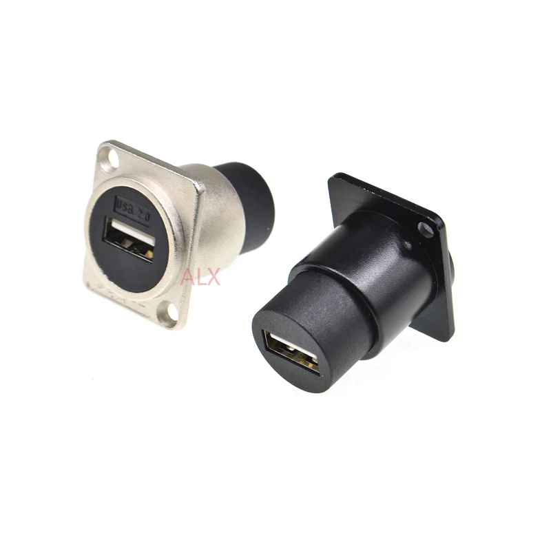 1PCS D type metal usb female socket module panel mounting holder adapter usb 2.0 female to female connector for 86 panel cannon