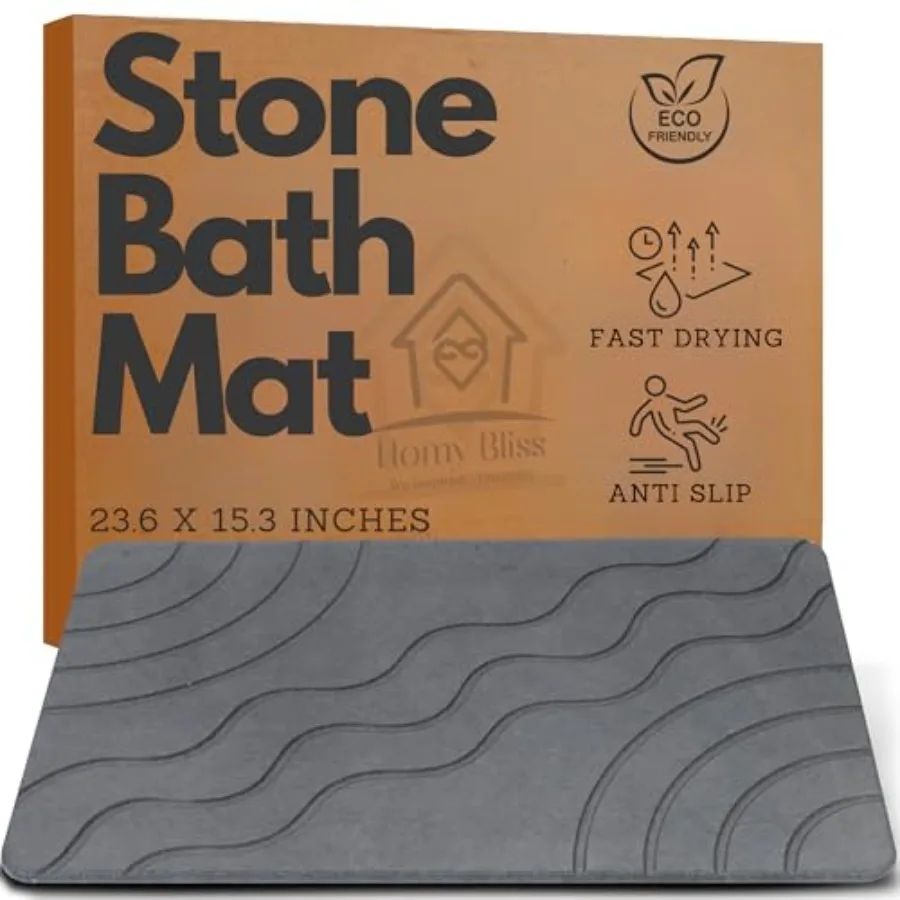 

Stone Bath Mat Quick Drying Diatomaceous Earth Bath Mat Non Slip Shower Mat Super Absorbent Stone Bath Mats for Bathroom Floor