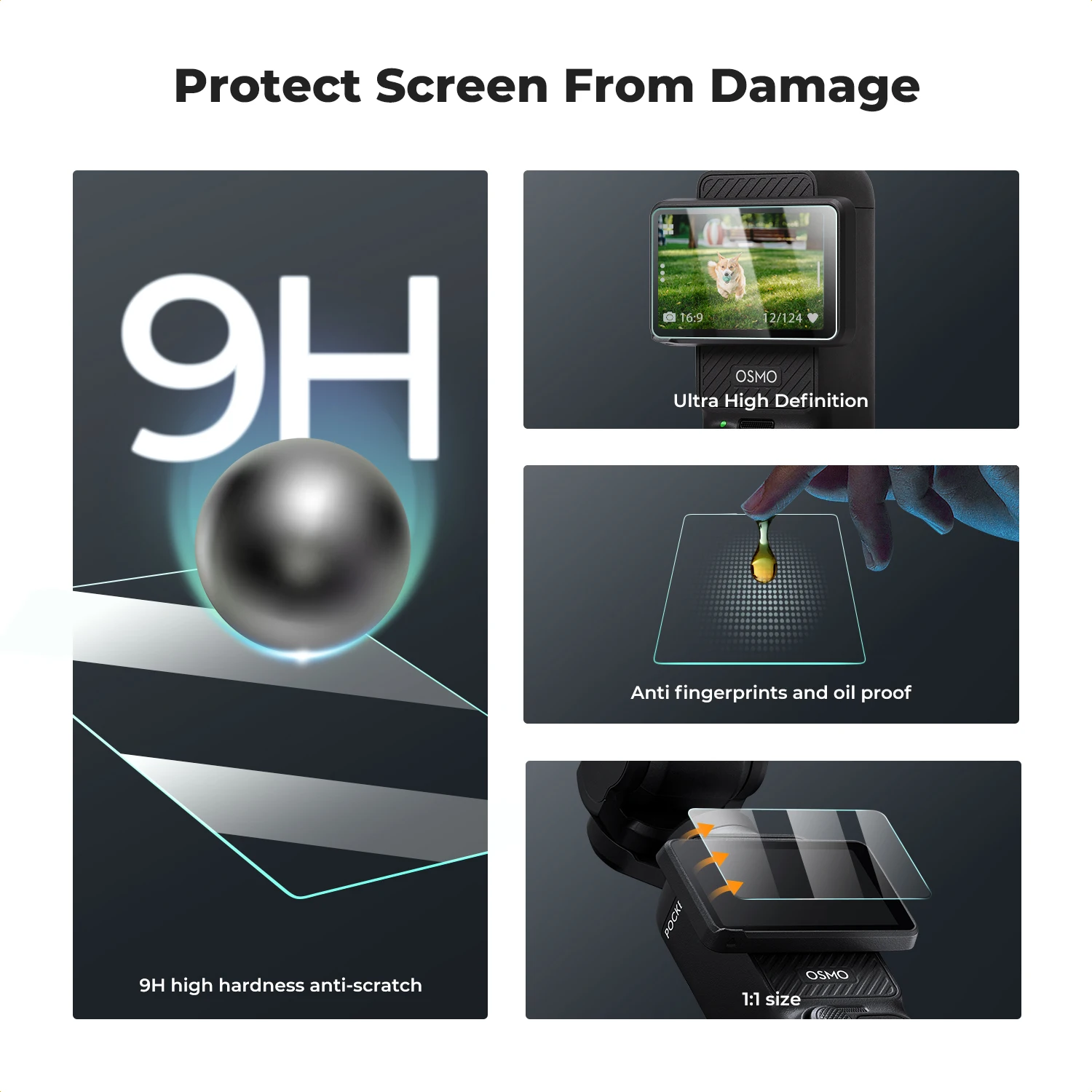K&F K F Concept Camera Screen Protector Multi-laryer Coating For DJI OAMO Pocket 3 K F Concept HD