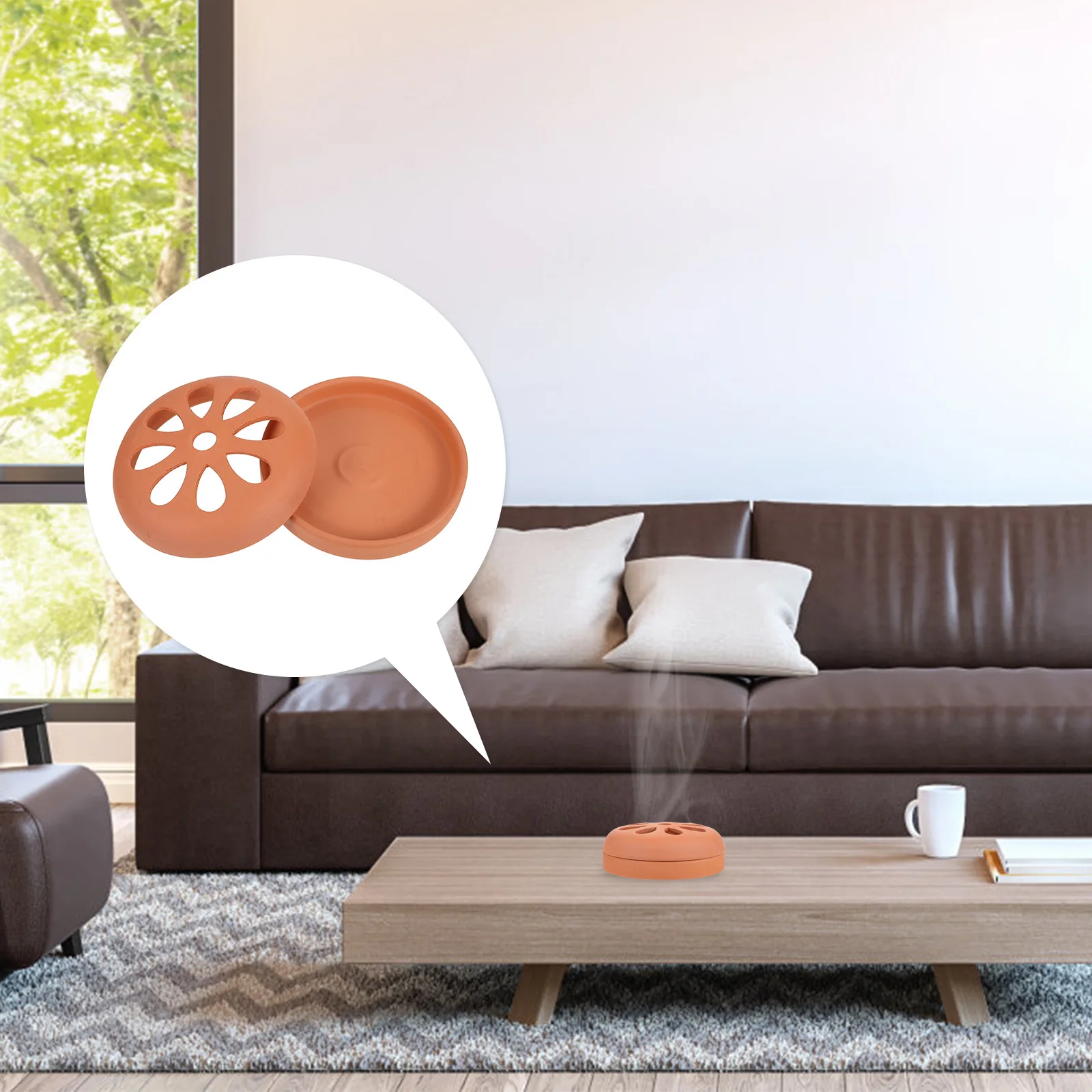 

2Pcs Terracotta Incense Burner Holder Long Life Retro Design for Home Patio Pool Side Camping Rack