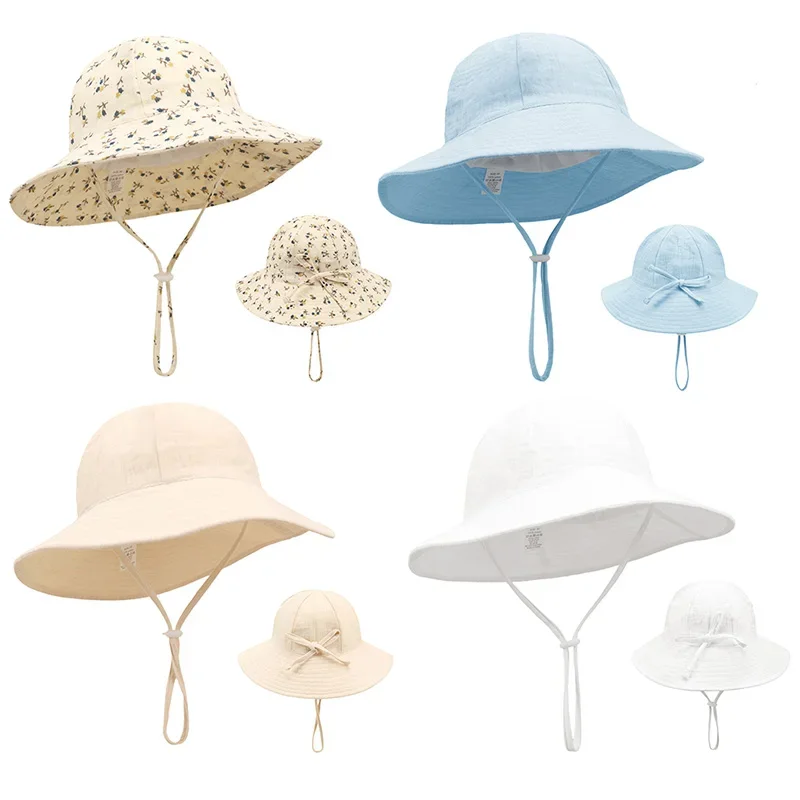 

Summer Hat for Baby Breathable Cotton Panama Hats for Boy Girls Cartoon Printed Fisherman Cap Sun Protection Accessories