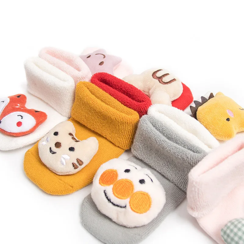 Baby Socks Autumn and Winter Pure Cotton Plush Thickened Warmth Cute Doll Baby Winter Wholesale Loose Cotton Socks Baby Socks