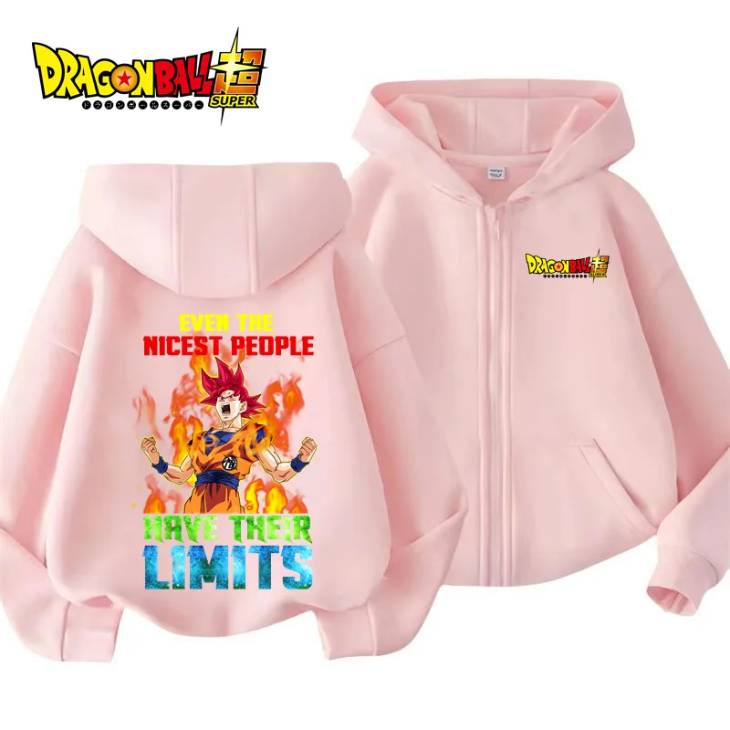 أنيمي دراغون بول الاطفال قلنسوة بسحاب الكرتون جوكو طباعة الخريف طويلة الأكمام البلوز BoysClothes فتاة سترة عادية القمم #6