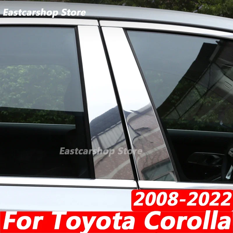 

For Toyota Corolla Altis 2008-2022 Car Stainless Steel Door Central Window Middle Column Strip B C Pillar Protective Accessories