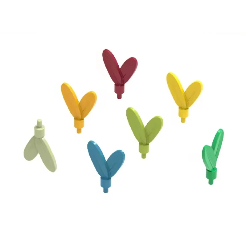 20PCS MOC Parts 30126 Headwear Accessory Plume Building Blocks Feathers with Pin DIY Stacking Bricks Educational Toys for Kids