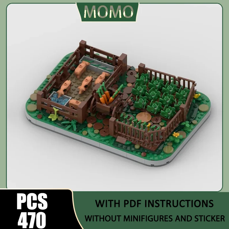 

Castle Model Moc Building Blocks Vegetable Garden and Paddoc Bricks Model DIY Assembly Construction Toy Holiday Birthday Gifts