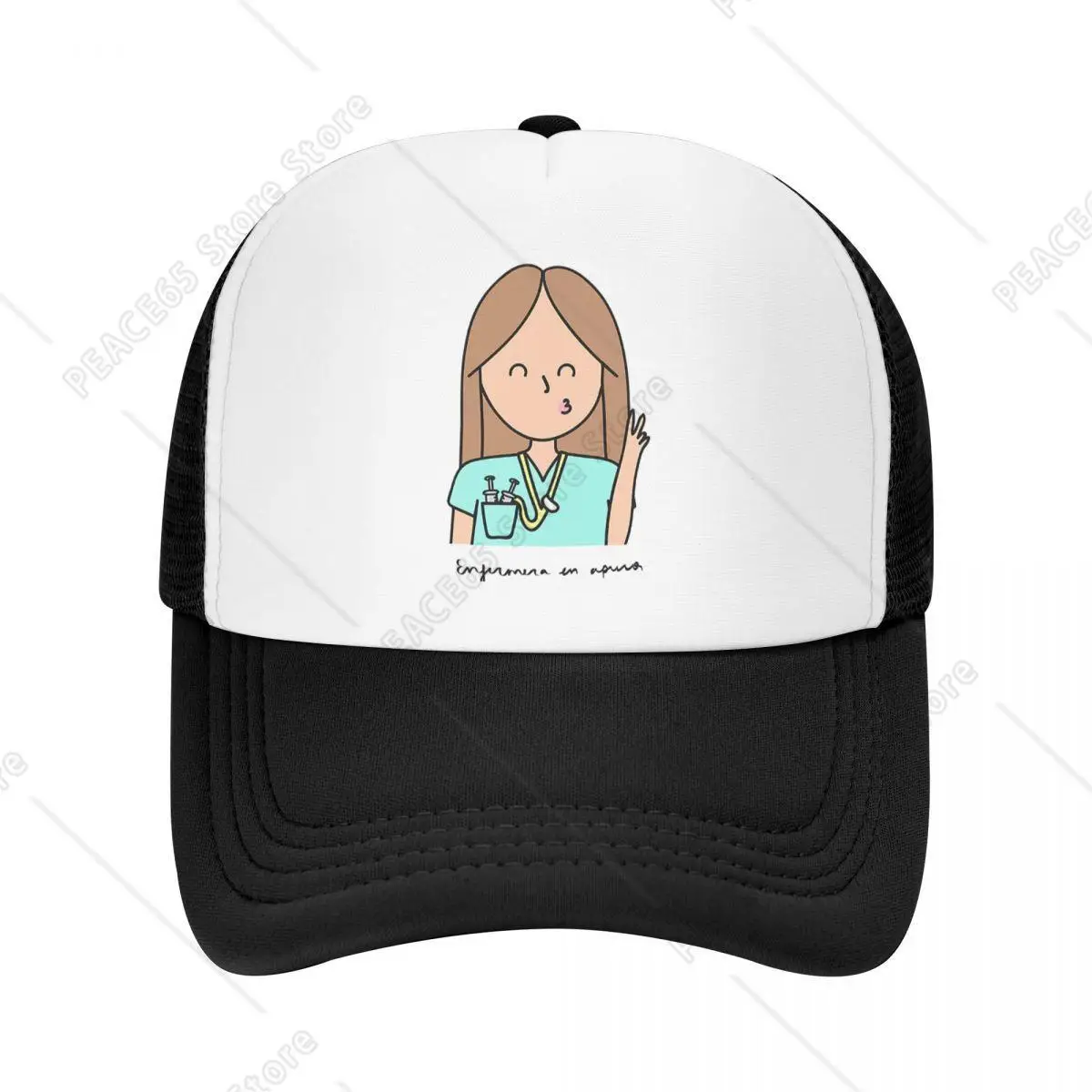 

Funny Nurse Mesh Foam Trucker Hat Stylish Cute Doctor Nurses Breathable Mesh-back Baseball Cap Adjustbale