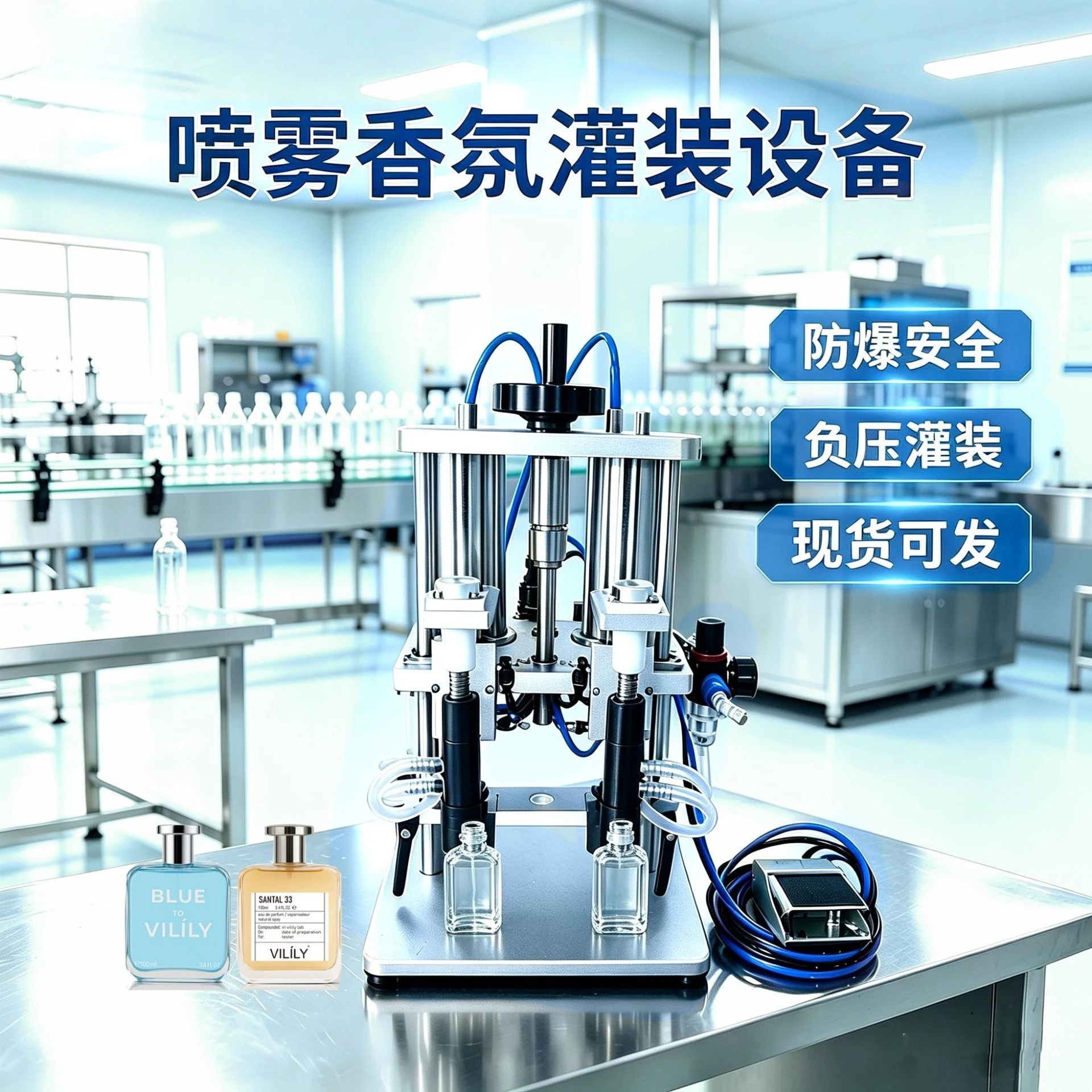 CE semi-automatic negative pressure explosion-proof essential oil filling machine