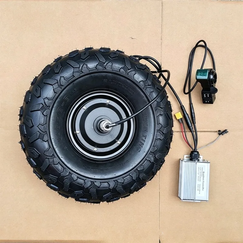14.5 Inch Tire 350W Brushless Hub Motor Waterproof Plug Controller Kit For Electric Fishing Cart DIY Power Conversion Accessory