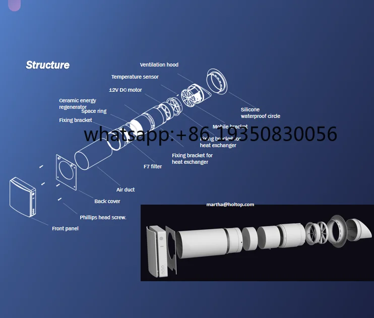 Eco Smart Plus Recuperator / Heat Recovery System ERV Recuperator Fresh air Supply System Heat Recovery