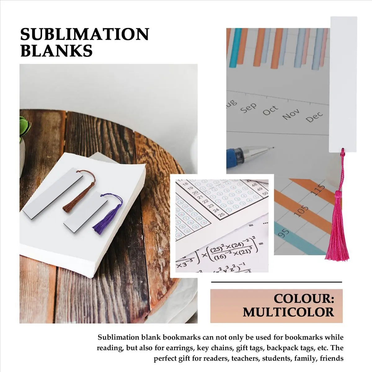 Bild 6: 30 Stück Sublimations-Lesezeichen, Sublimations-Rohlinge für DIY-Lesezeichen-Bastelprojekte, Sublimation Double Sublimation-A69M