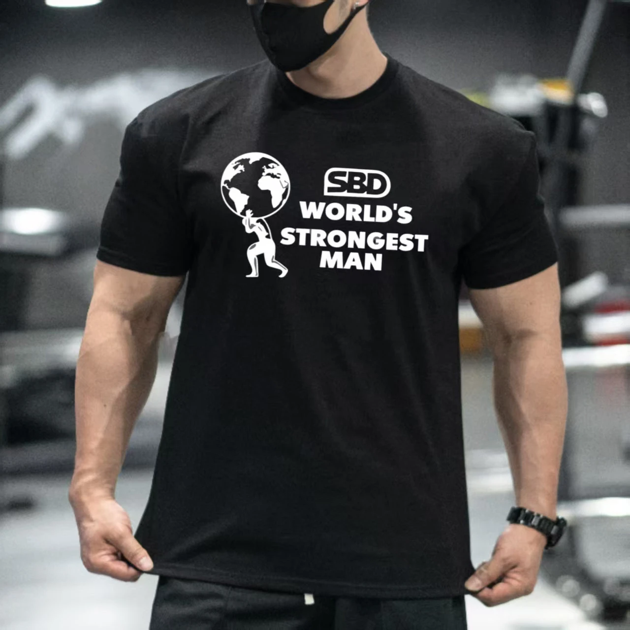 SBD Kurzarm-T-Shirt für British Strongman-Wettkämpfe, Beliebtes Trainings-Sport-T-Shirt mit Rundhalsausschnitt für Fitness – Detail 6