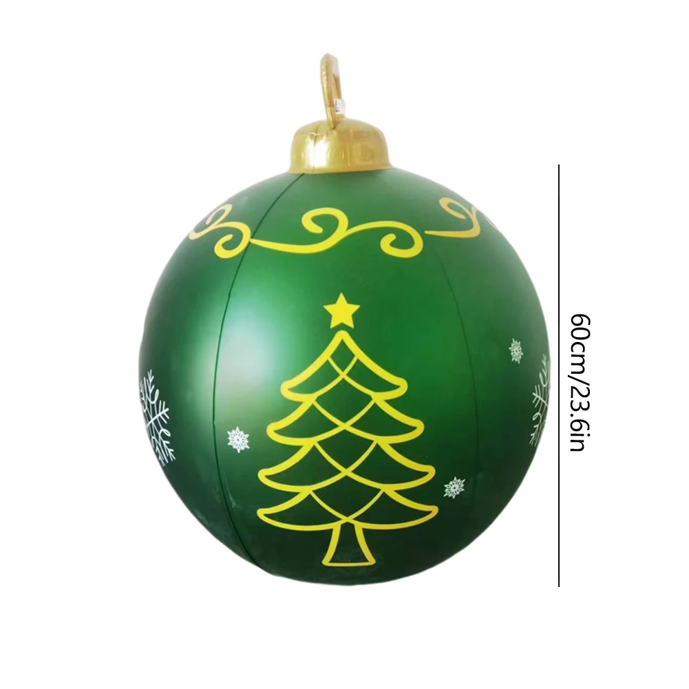 60cm Giant Atmosphere Ball PVC Glow Christmas Tree Hanging Ornament with Light Waterproof Home Garden New Year Party Decoration