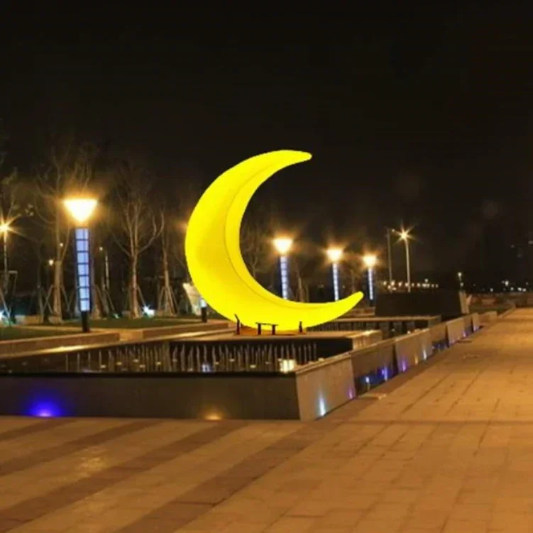 

Popular ProdLuminous Moon Lamp Outdoor Decoration Meniscus Pentagram Colored Lights Beauty Activity Props Moon Swing Motif Light