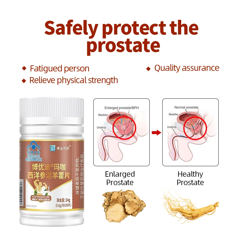 Prostate Tablets Prostatitis Pills Prostatic Kidney Care Maca American Ginseng Epimedium Supplements CFDA