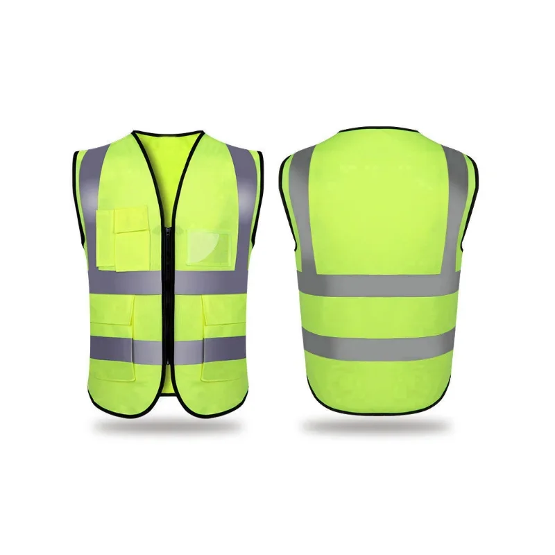 2022 Nieuwe Multi-Pocket Reflecterende Veiligheidsvest Felle Kleur Verkeersvest Spoorweg Mijnwerkers Uniform Ademend Reflecterend Vest