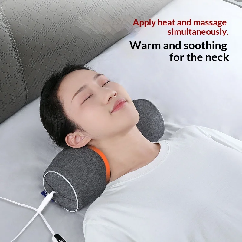 Cervical Traction Pillow Heated Massage Memory Foam Pure Cotton Spine Alignment Neck Pain Relief Cervical Support Pillow
