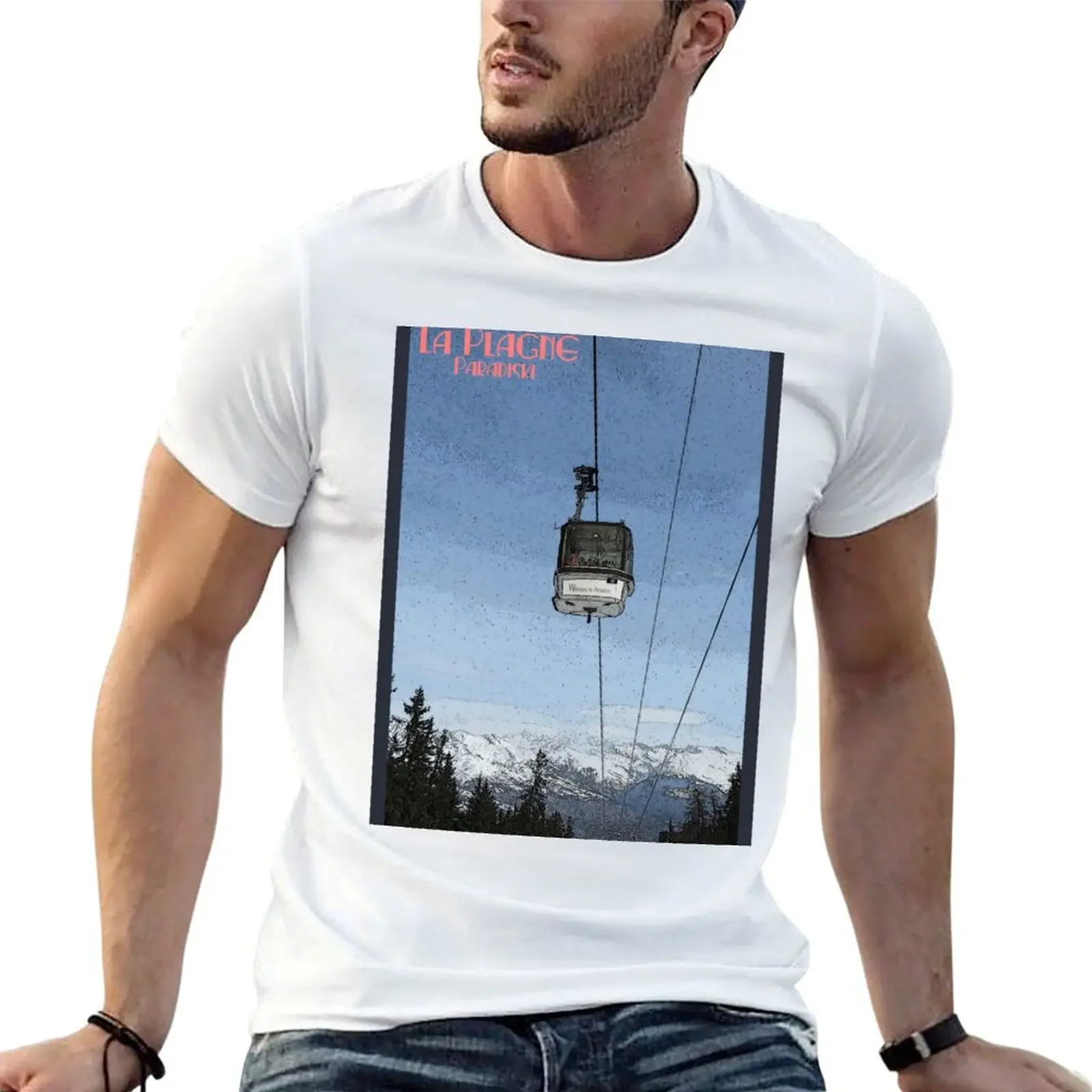 La Plagne Ski Lift T-Shirt plus size clothes boys whites fitted t shirts for men