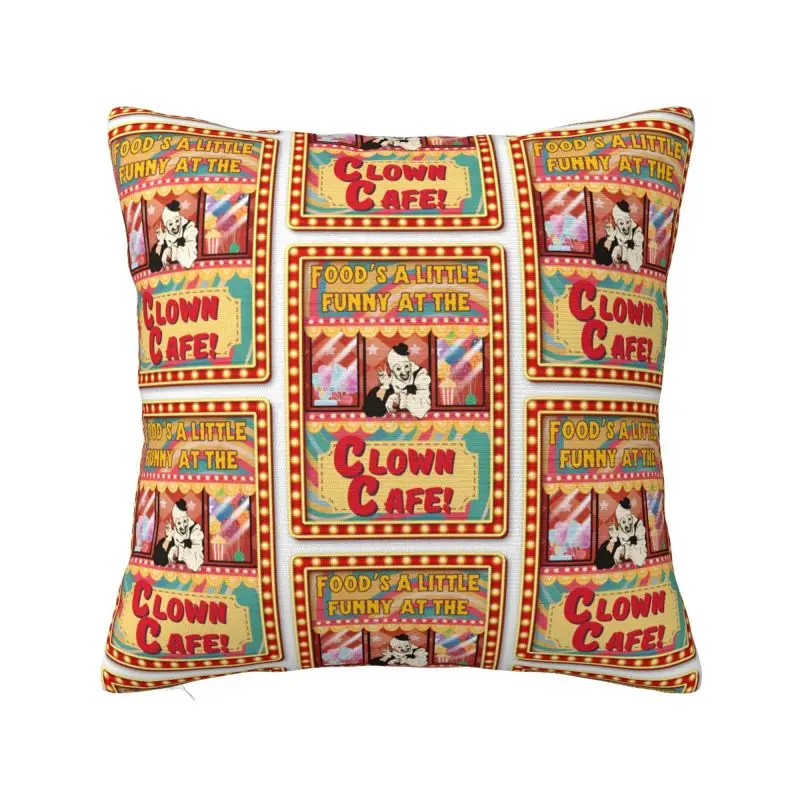 Horror Clown Halloween Movie Terrifier Cushion Cover 55x55 cm Polyester Velvet Throw Pillow Case For Sofa Decoration Pillowcase