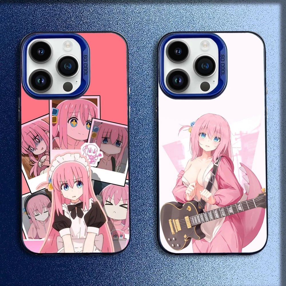 

B-Bocchi The Rock Manga Phone Case For iPhone 16,15,14,13,12,11,Mini,Pro,E,MAX Blue Candy Matte Shockproof Cover