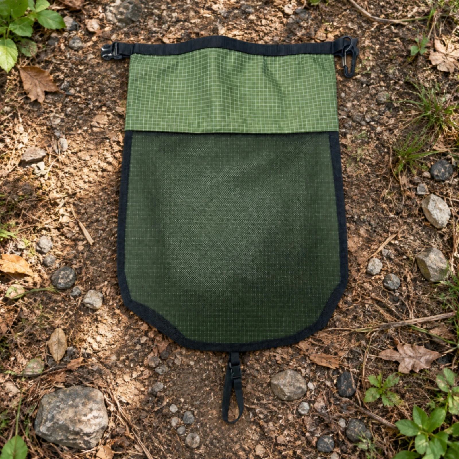 Backpack-Mounted Shoe Bag Breathable Backpack External Storage Pouch Hiking Storage Pouch with Buckle Packable