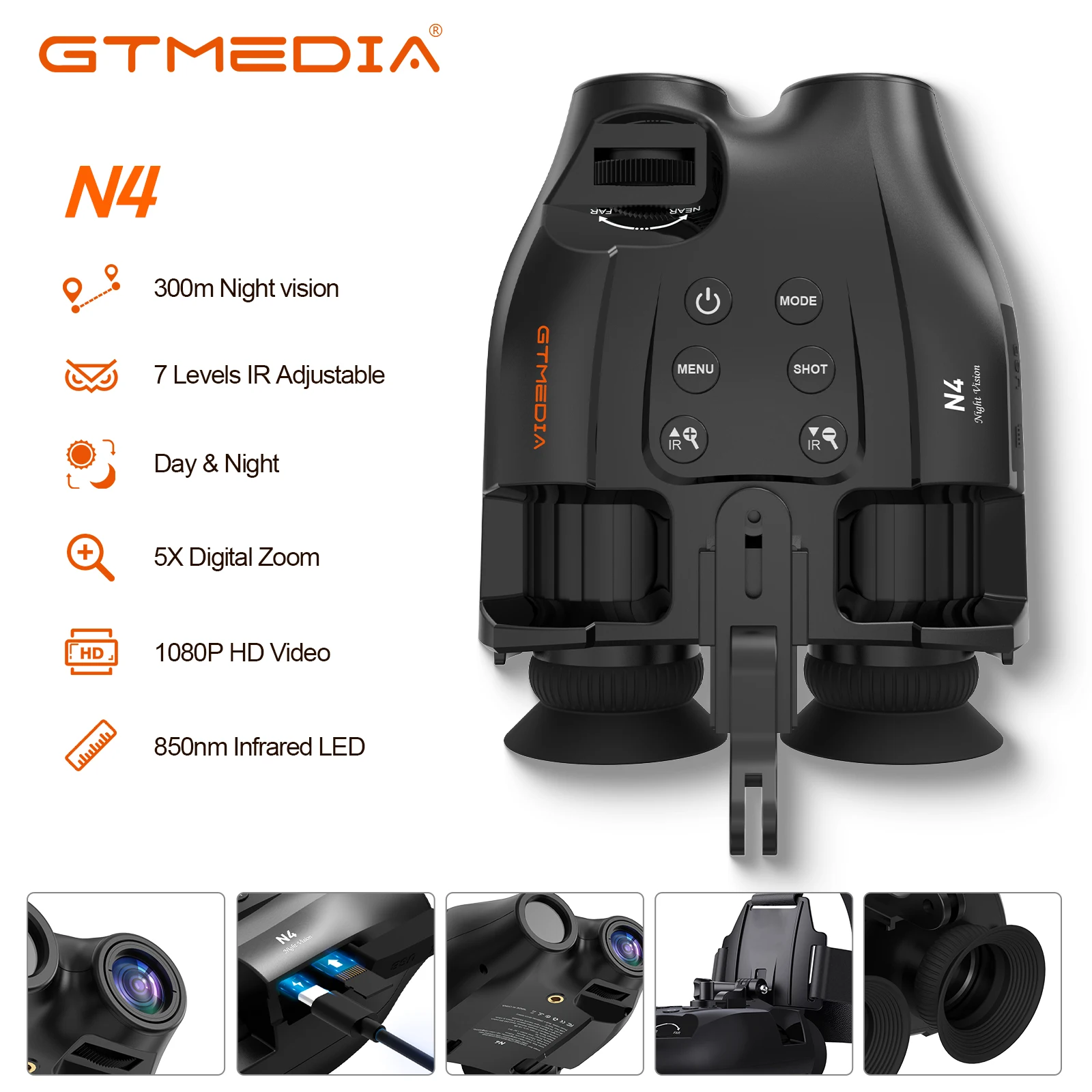 

Gtmedia N4 Night Vision Binoculars With 5x Zoom And 1080p Video Recording Experience The Outdoors Like Never Before