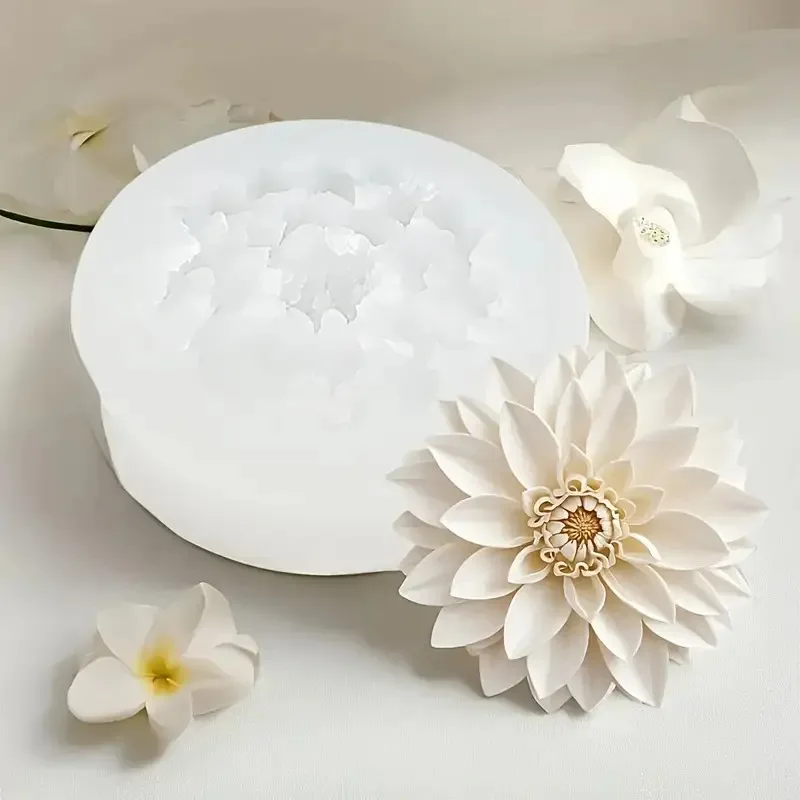 1 molde de flor de resina, elegante molde de silicona de loto, adecuado para decoración de regalos, adecuado para resina, arte de arcilla y resina, exquisito