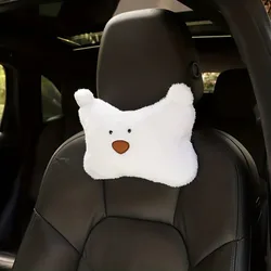 1pc Cute Car Neck Pillow Cartoon Design Cute Bear Car Headrest Simple Interior Accessories Gift for Girls Accesoir Voiture