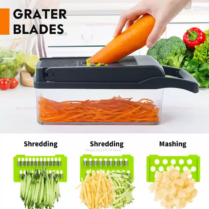 قطاعة الخضراوات Cocina متعددة الوظائف قطاعة الخضراوات المنزلية الجزرة البصل تقطيع جوليان أداة تقطيع الفاكهة