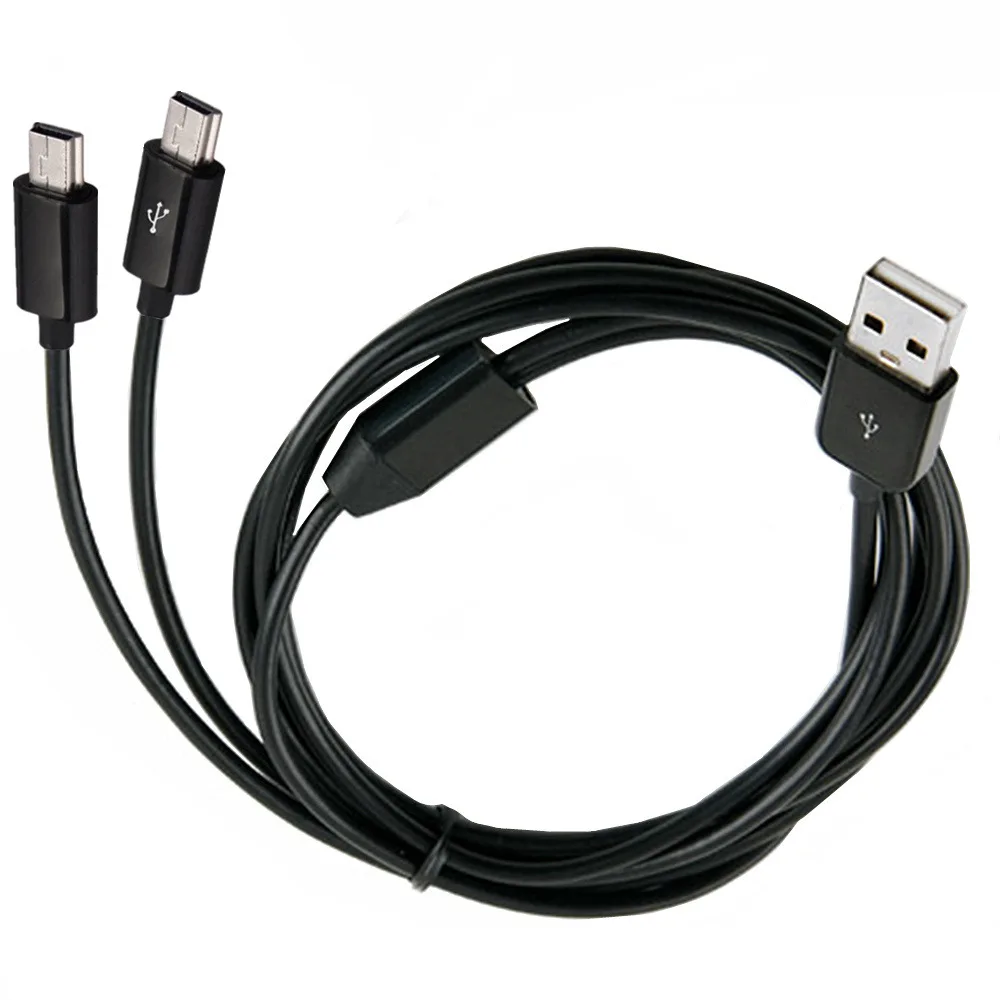 USB-папа, разделенная на две USB-кабели для зарядки Minni, мини-USB с одним разделением на две линии, кабель для зарядки данных с портом T, 1 м